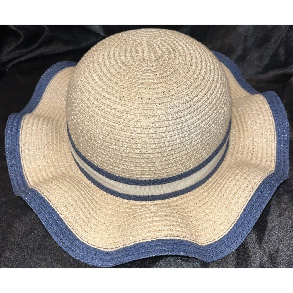 Reliant Girls Straw Hat with Wavy Brim and Bow for 12+ years 21.5in (55cm)